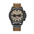 Curren Nexo KREC160123 | Reloj Analógico estilo listo para cada día · Negro / Marron