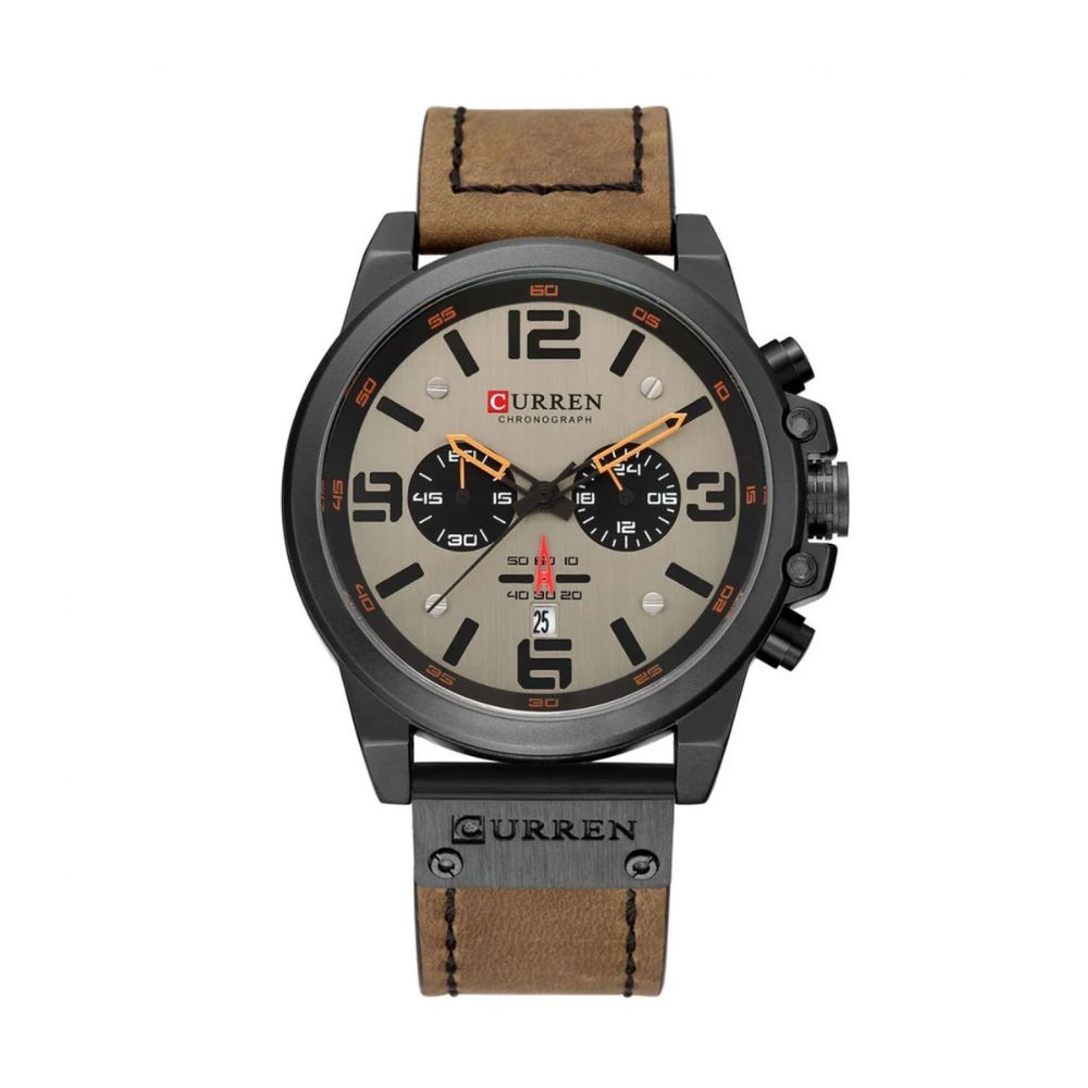Curren Nexo KREC160123 | Reloj Analógico estilo listo para cada día · Negro / Marron