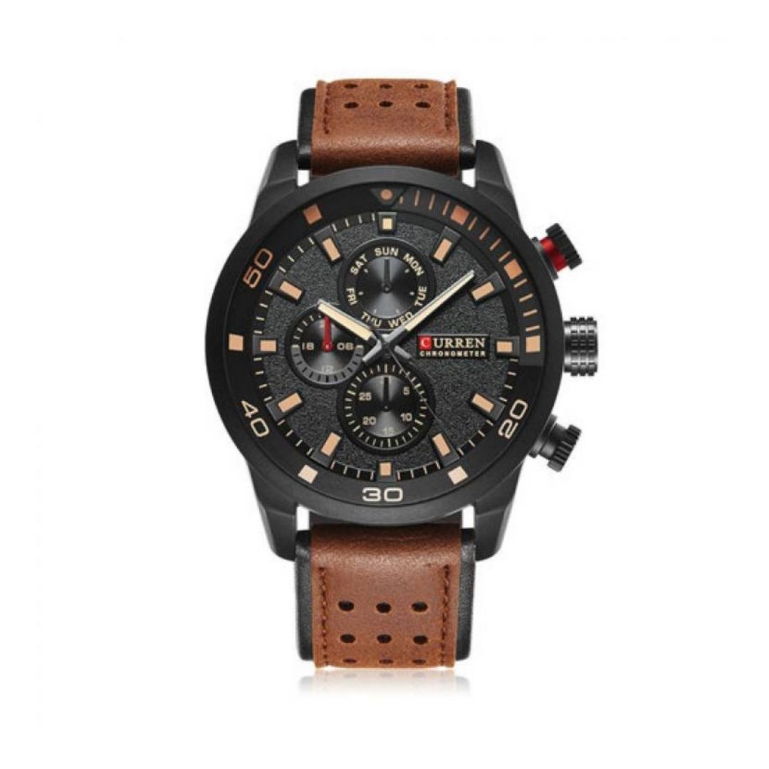 Curren Eclipse KREB110128 | Reloj Analógico equilibrio entre forma y actitud · Café / Negro