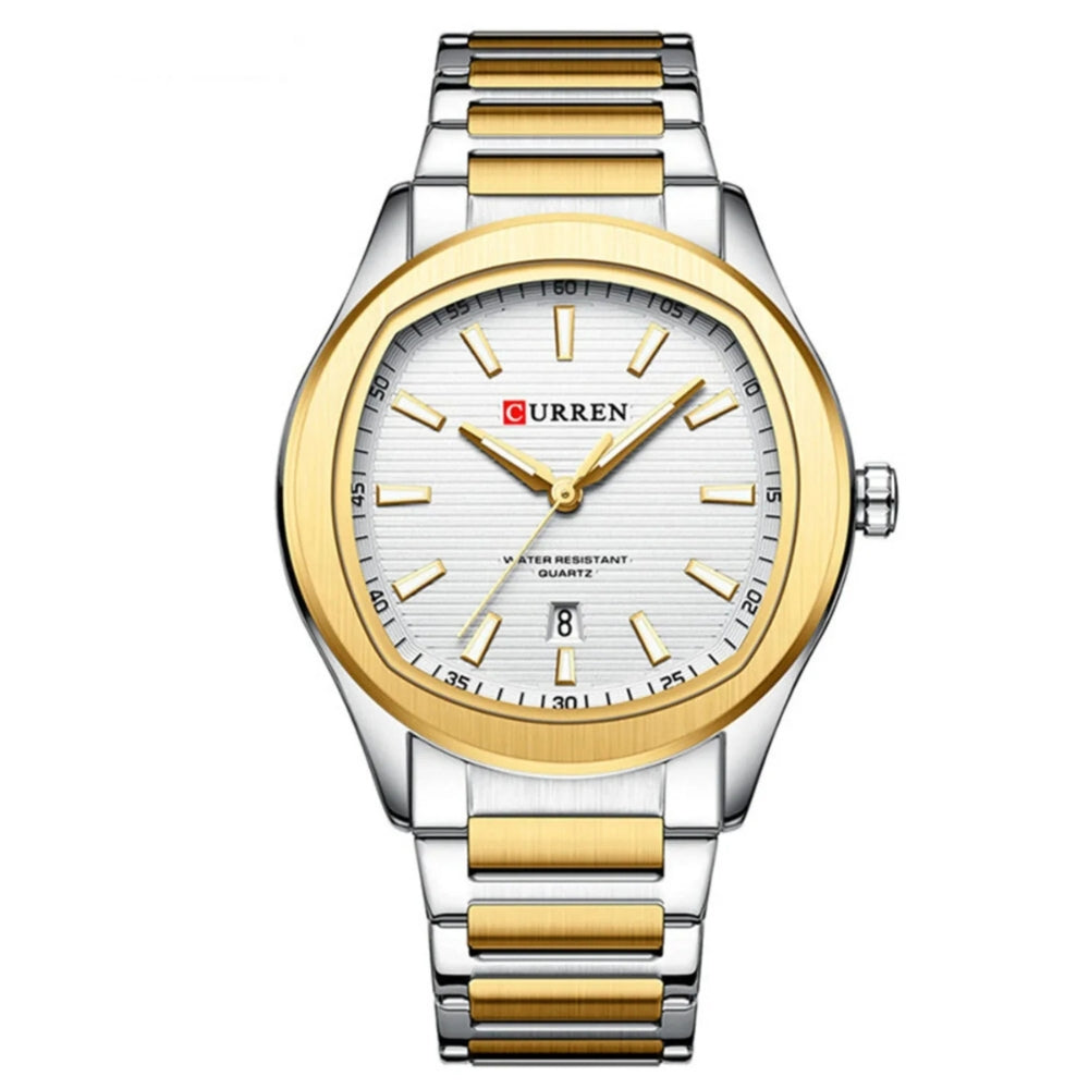 Curren Vértice KREE4103 | Reloj Analógico versatilidad bien llevada · Dorado / Blanco