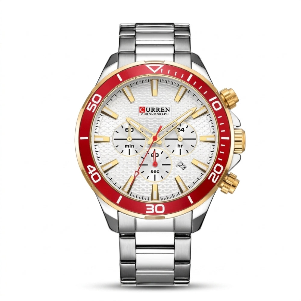 Curren Monarca KREC081904 | Reloj Analógico detalle que eleva tu look · Plateado / Rojo