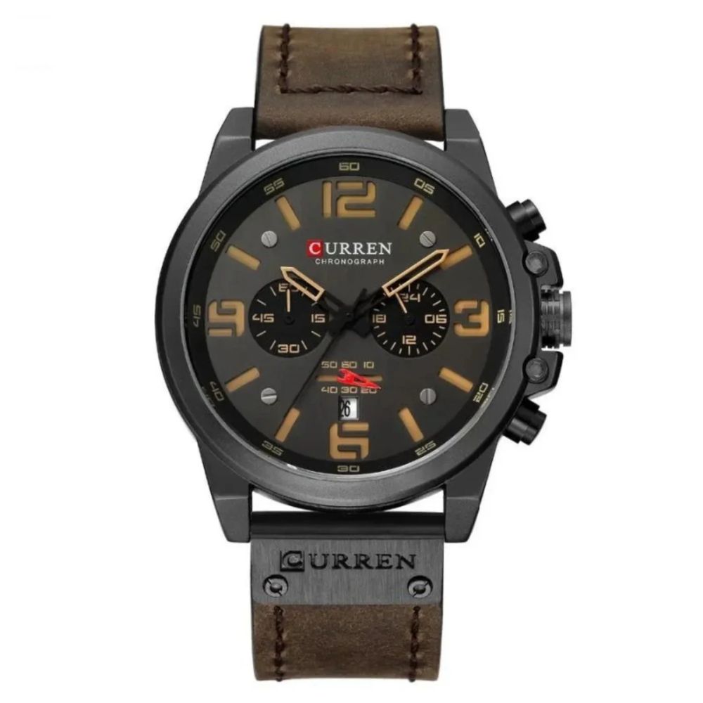 Curren Atlas KREC080102 | Reloj Analógico un acento de diseño · Marrón / Negro