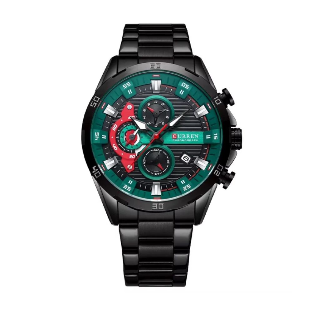 Curren Senda KRED390107 | Reloj Analógico detalle que eleva tu look · Negro / Verde