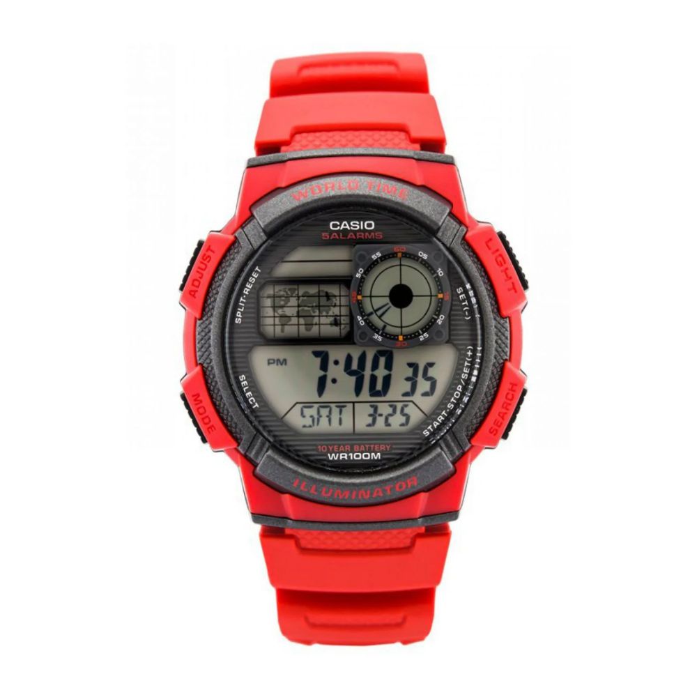Casio Ranger AE_1000W_4AV | Reloj Digital energía para tu jornada · Rojo