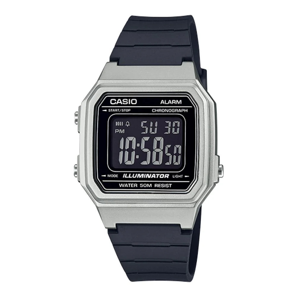 Casio Núcleo W217HM-7BVDF | Reloj Digital equilibrio entre forma y actitud · Plateado