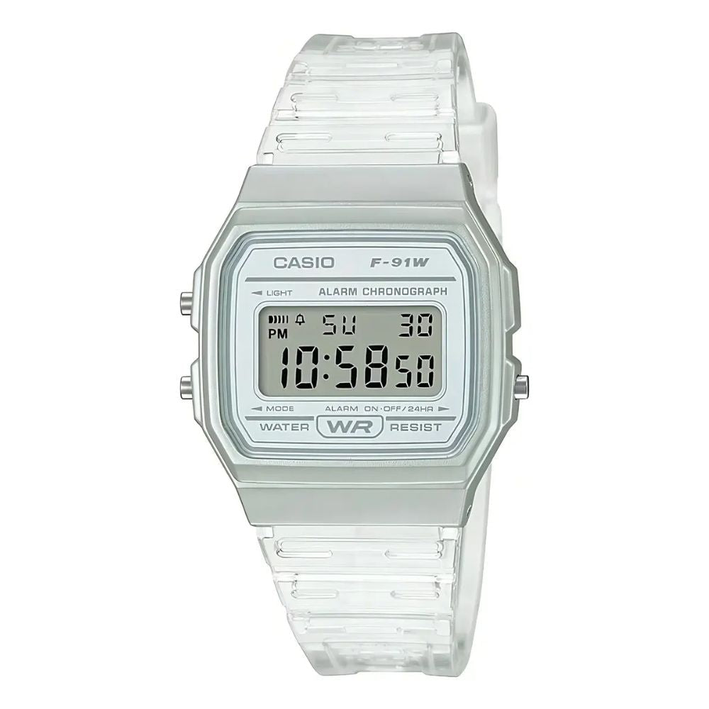Casio Cobalto F91WS-7DF | Reloj Digital carácter para tu ritmo · Transparente