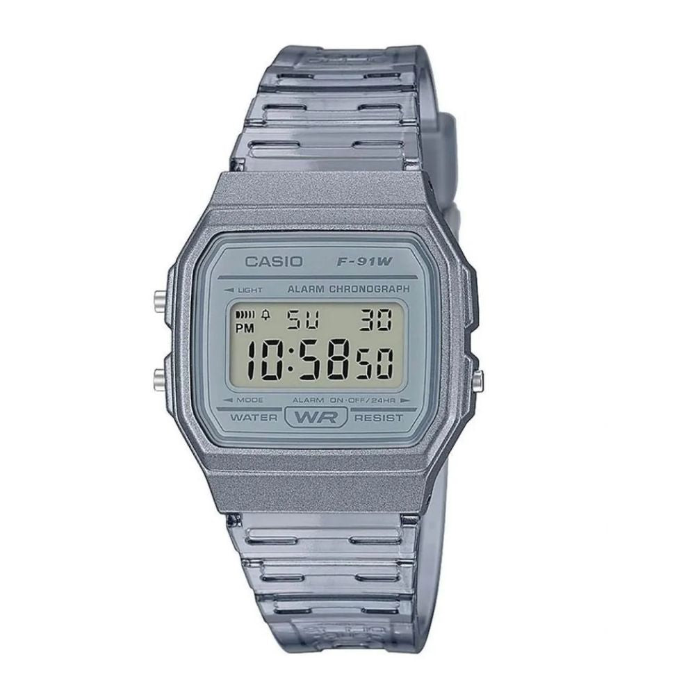 Casio Monarca F91WS-8DF | Reloj Digital detalle que eleva tu look · Transparente