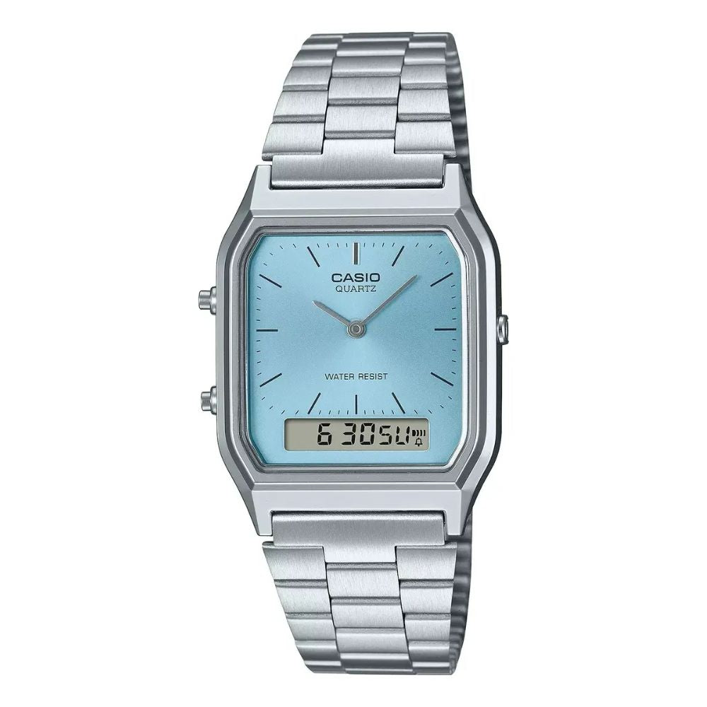 Casio Lumen AQ-230A-2A1 | Reloj Híbrido equilibrio entre forma y actitud · Plateado