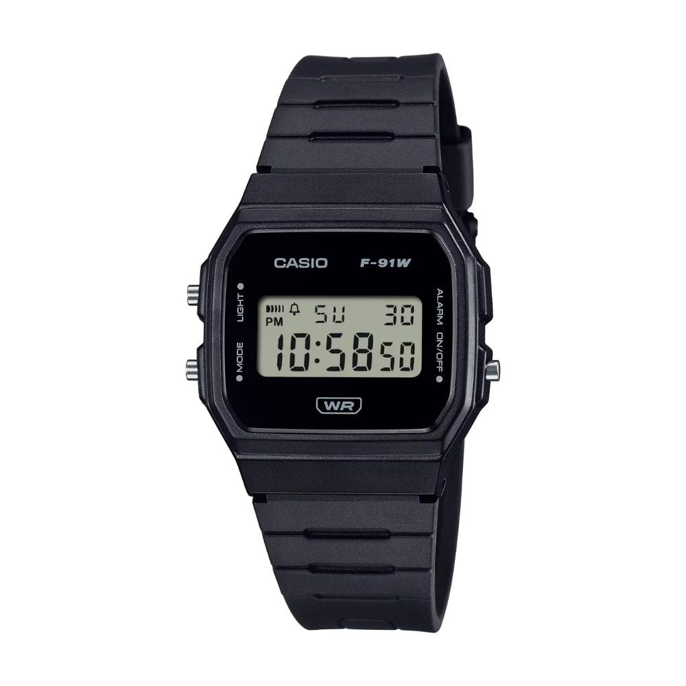 Casio Senda F-91WB-1ADF | Reloj Digital detalle que eleva tu look · Negro