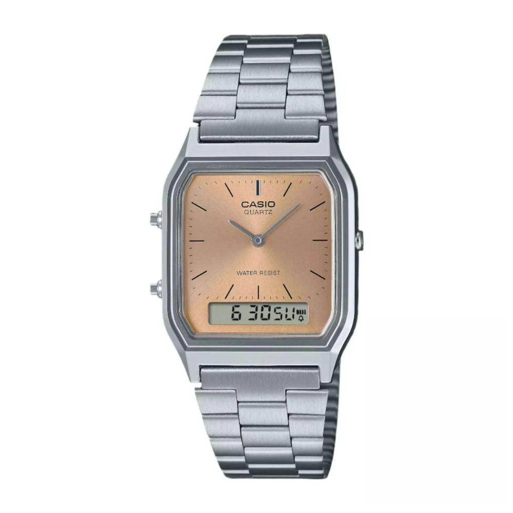 Casio Vector AQ-230A-4A | Reloj Híbrido carácter para tu ritmo · Plateado