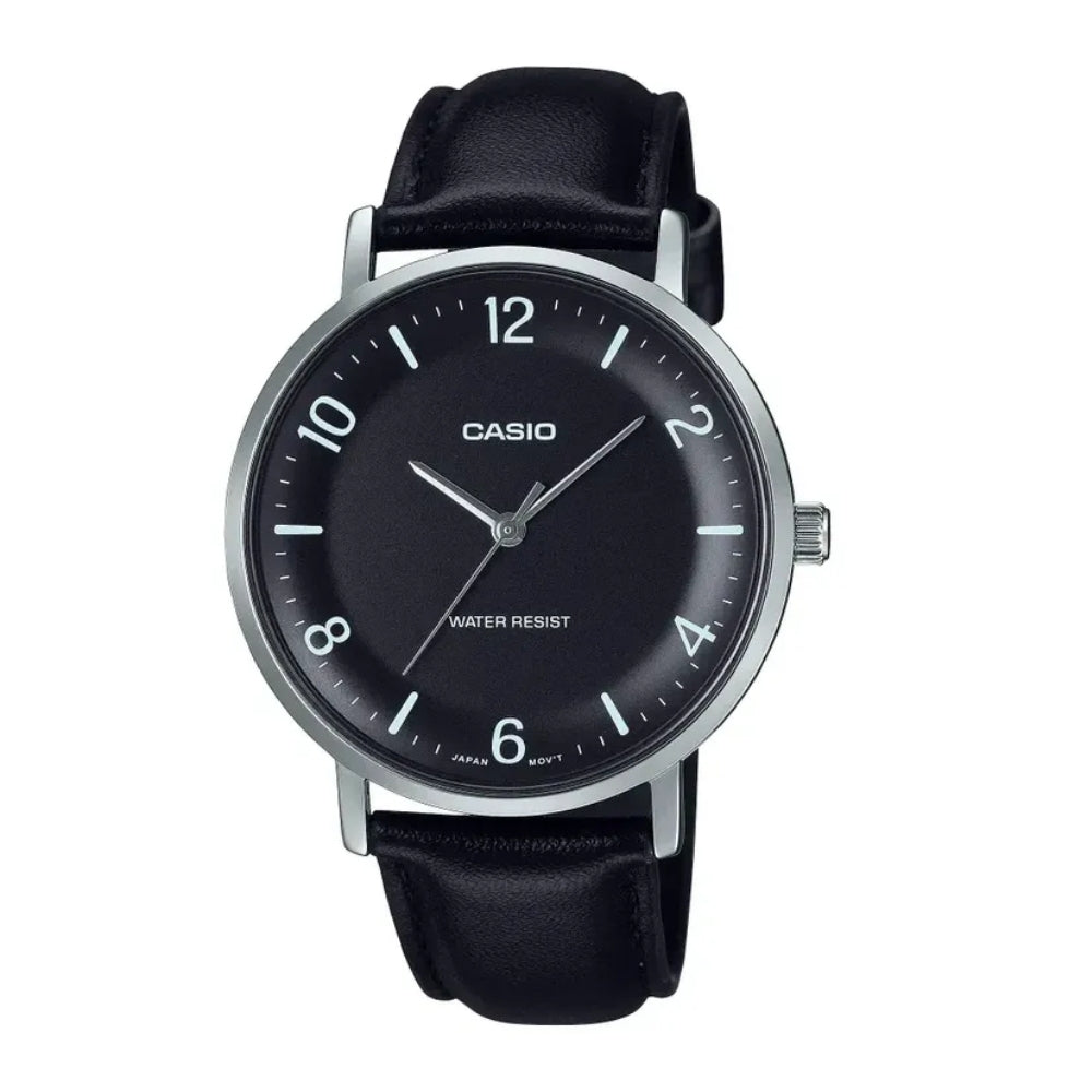 Casio Ícono MTP-VT03L-1BDF | Reloj Analógico energía para tu jornada · Negro