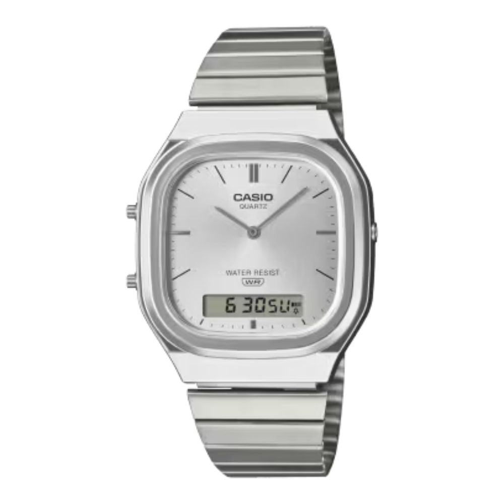 Casio Núcleo AQ-240E-7ADF | Reloj Híbrido equilibrio entre forma y actitud · Plateado