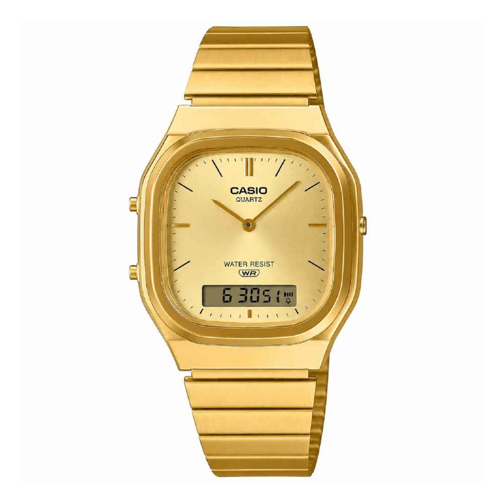 Casio Brío AQ-240EG-9ADF | Reloj Híbrido energía para tu jornada · Dorado