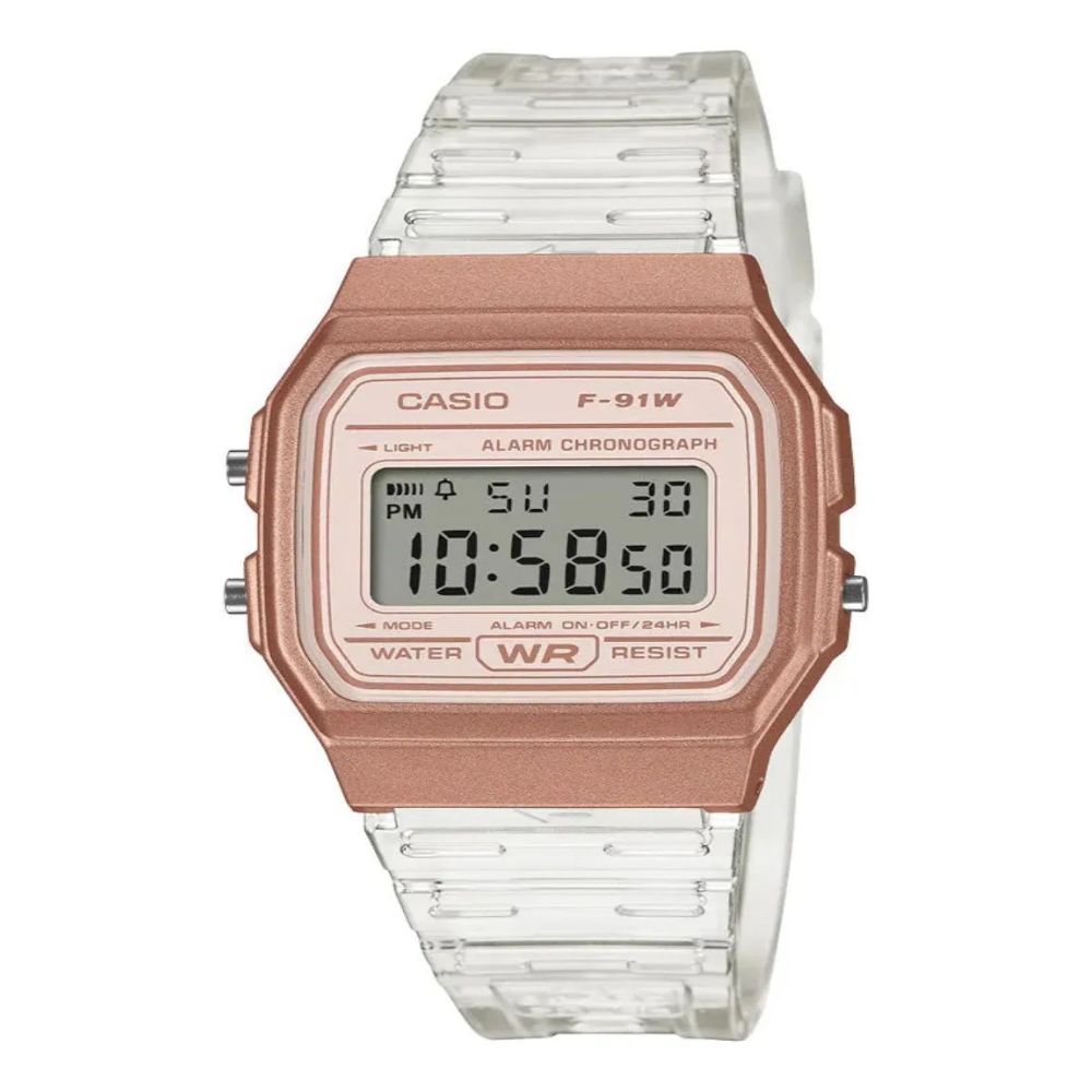 Casio Ícono F-91WS-7A3DF | Reloj Digital energía para tu jornada · Blanco