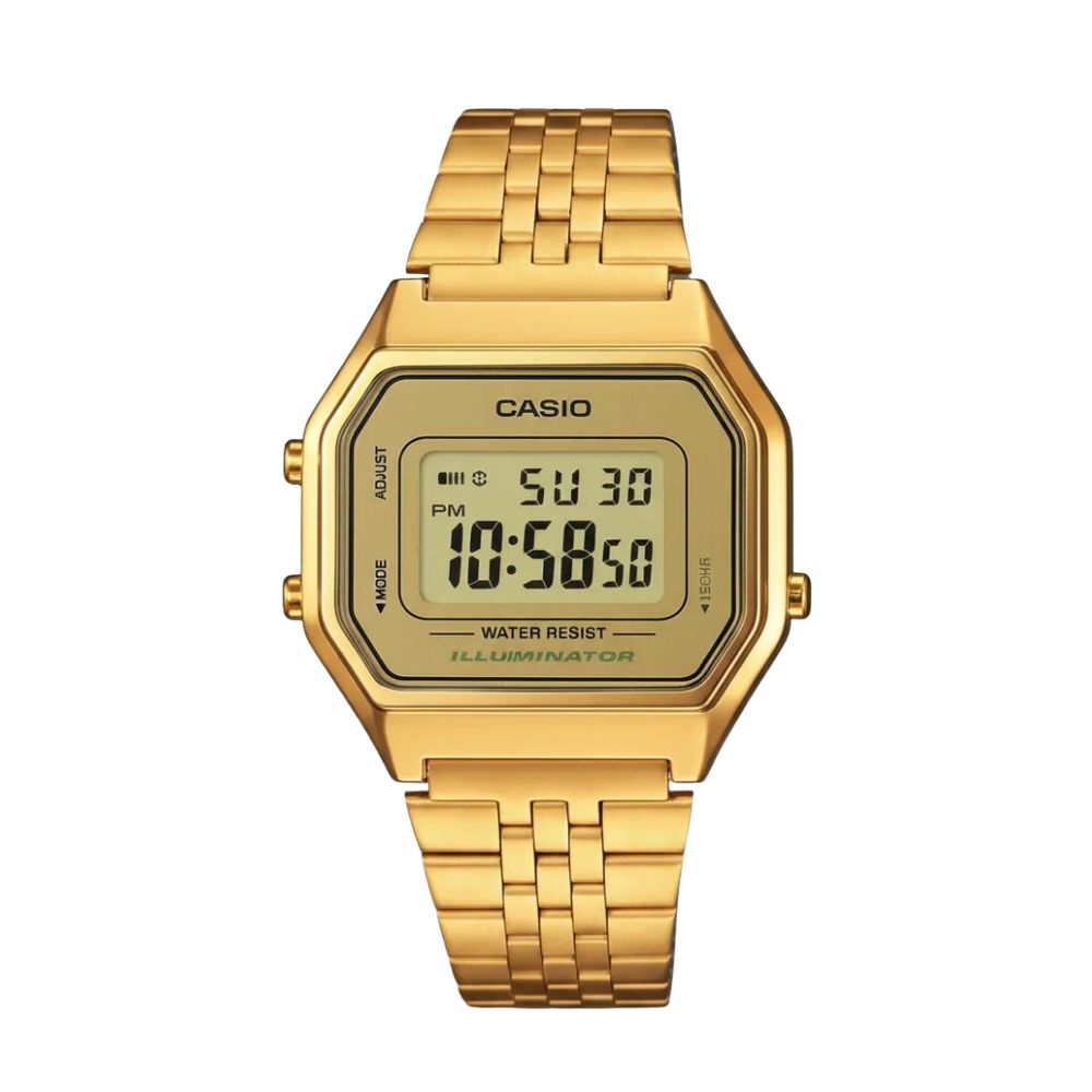 Casio Núcleo LA680WGA9BDF | Reloj Digital equilibrio entre forma y actitud · Dorado