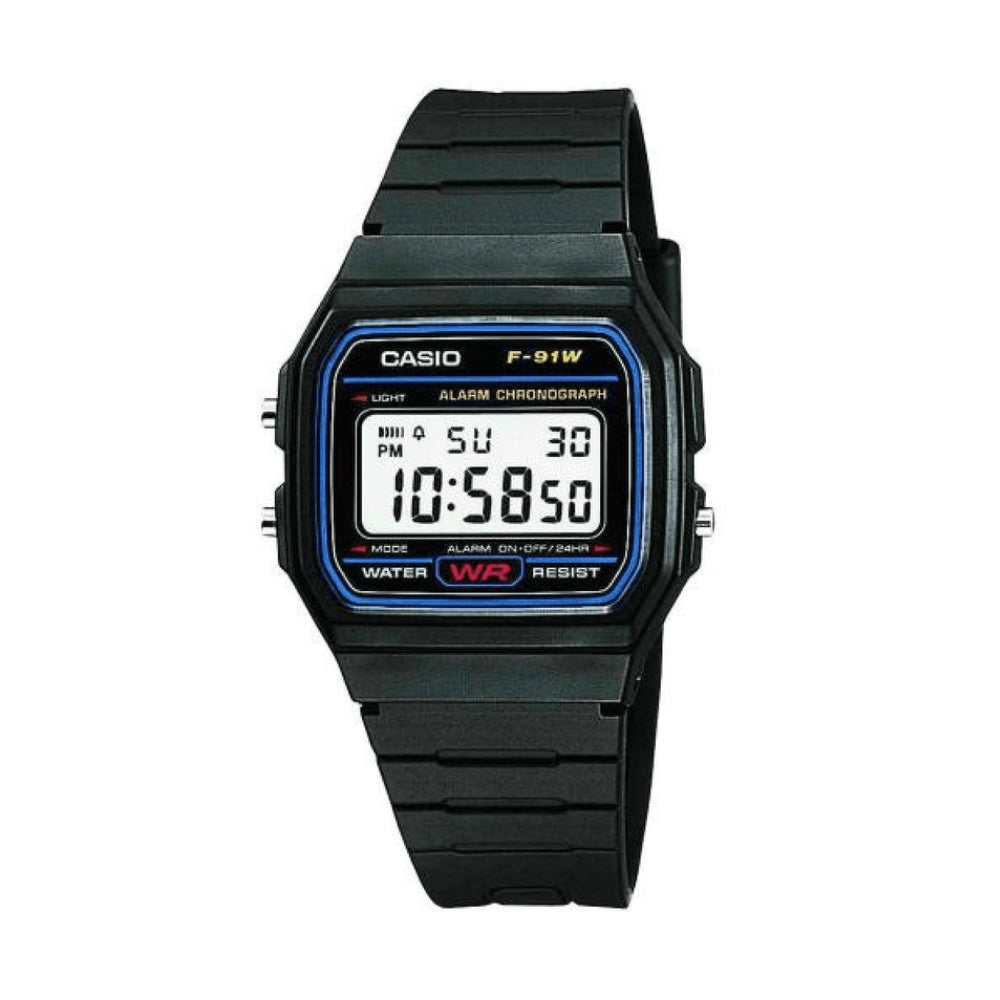 Casio Eclipse F_91W_1DG | Reloj Digital equilibrio entre forma y actitud · Negro