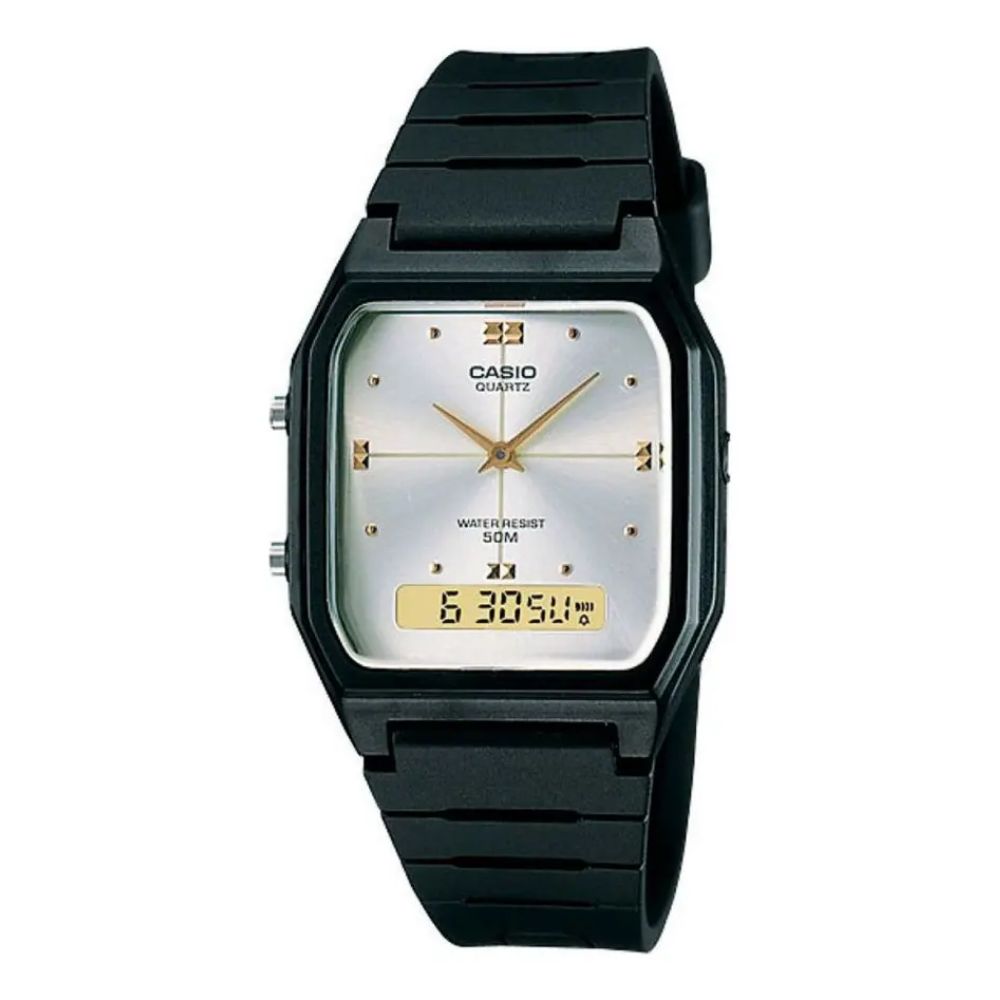 Casio Ícono AW-48HE-7AV | Reloj Híbrido energía para tu jornada · Negro