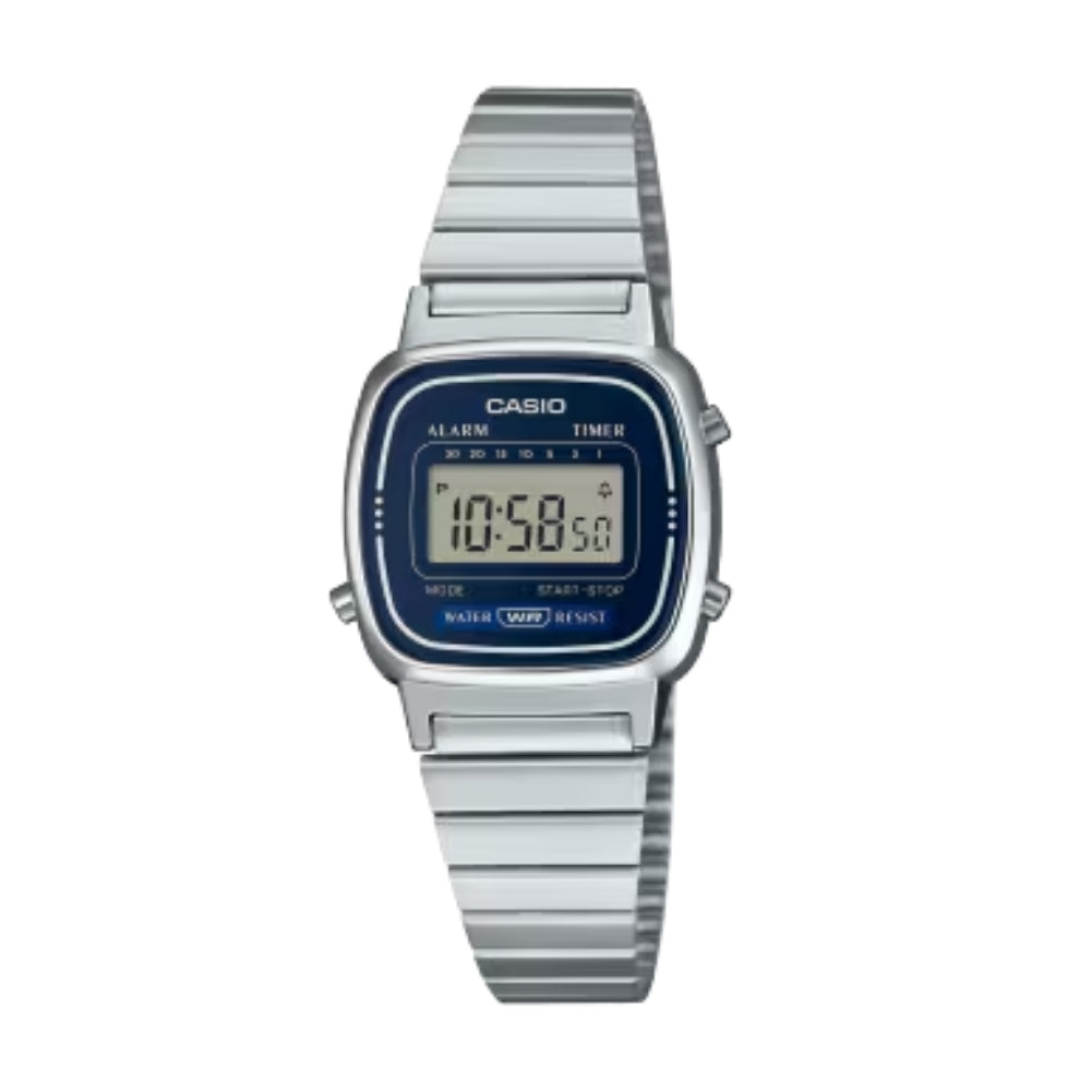 Casio Senda LA_670WA2 | Reloj Digital detalle que eleva tu look · Plateado