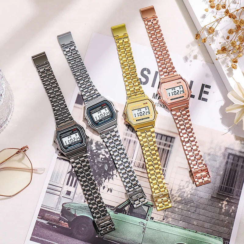 Reloj Digital Retro Rose Gold Unisex