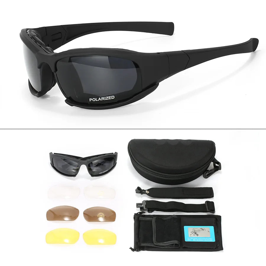 Gafas Tácticas Militares con Kit de 4 Lentes Polarizadas