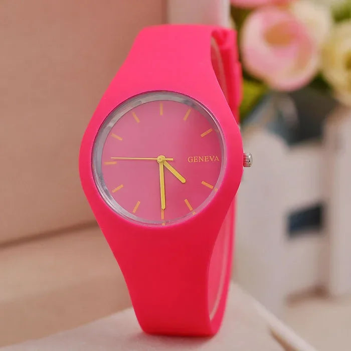 Reloj Casual de Cuarzo con Correa de Silicona