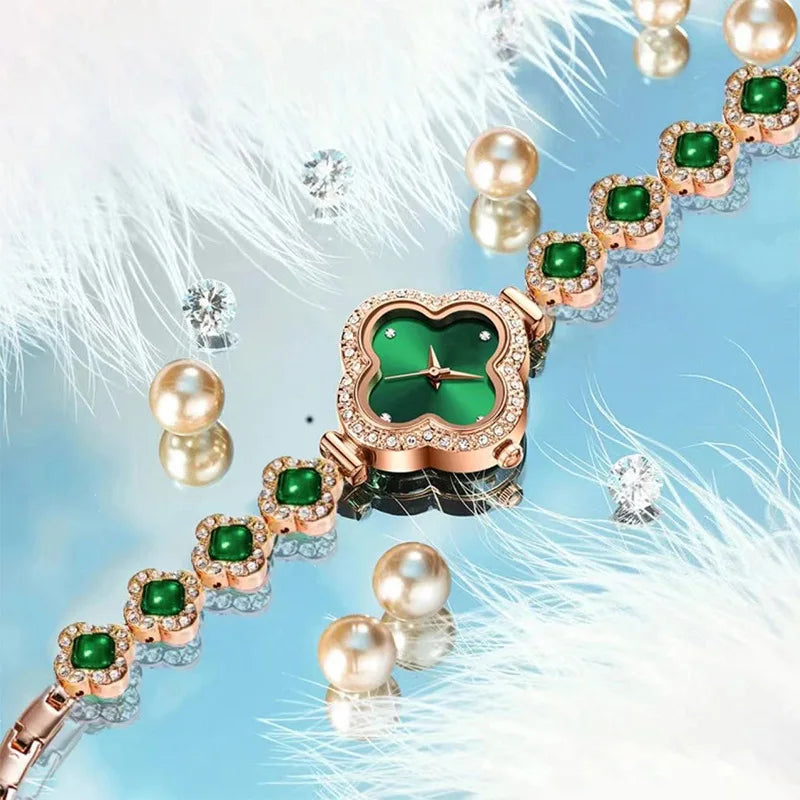 Reloj Elegante de Acero Dorado para Mujer
