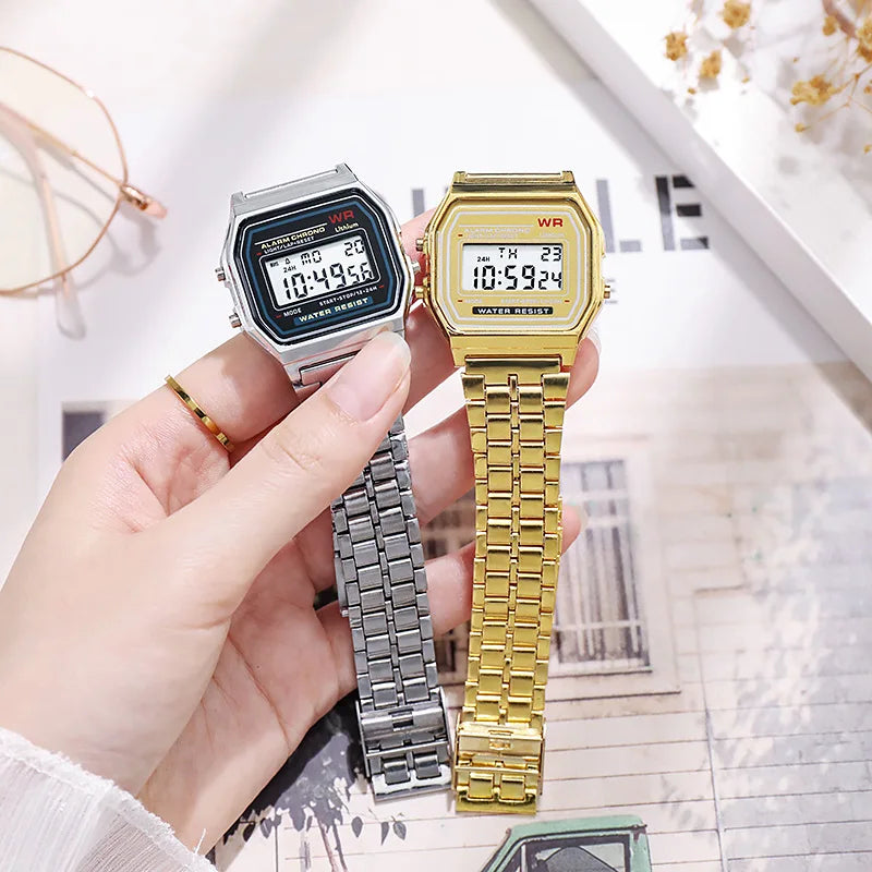 Reloj Digital Retro Rose Gold Unisex