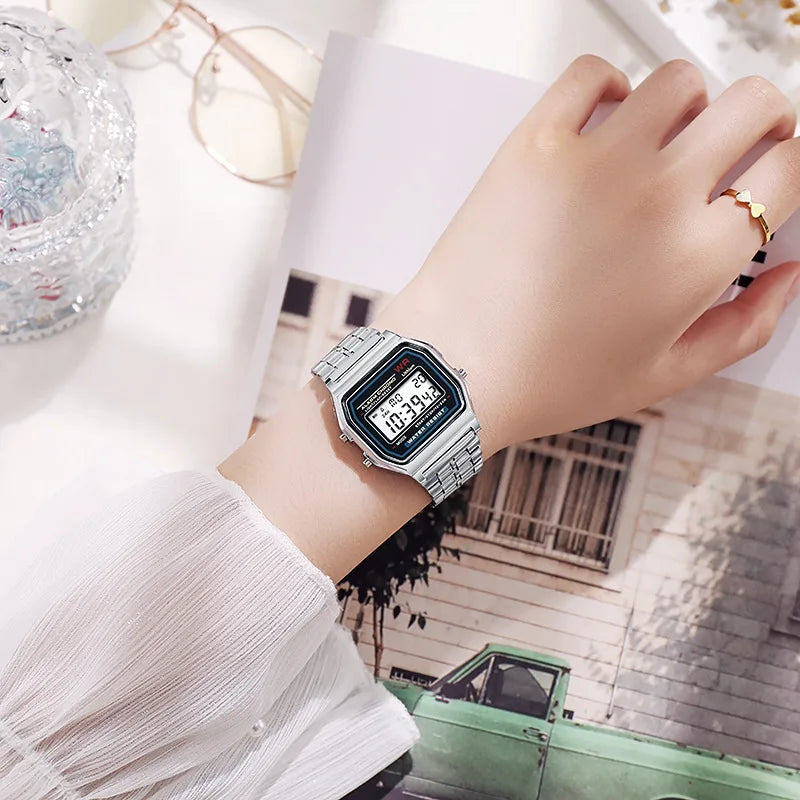 Reloj Digital Retro Rose Gold Unisex
