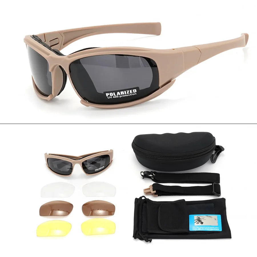 Gafas Tácticas Militares con Kit de 4 Lentes Polarizadas