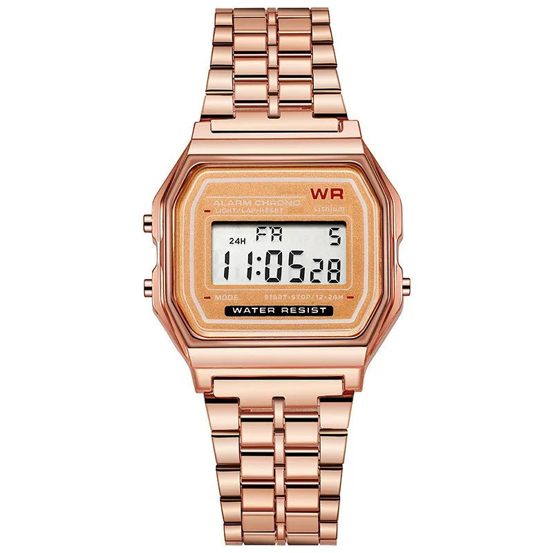 Reloj Digital Retro Rose Gold Unisex