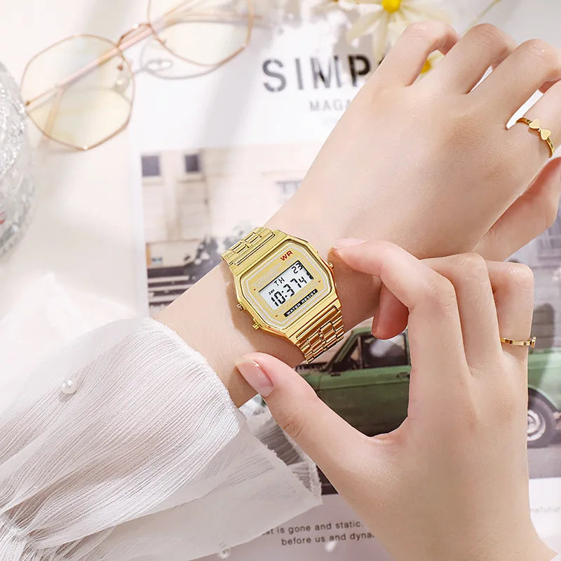 Reloj Digital Retro Rose Gold Unisex