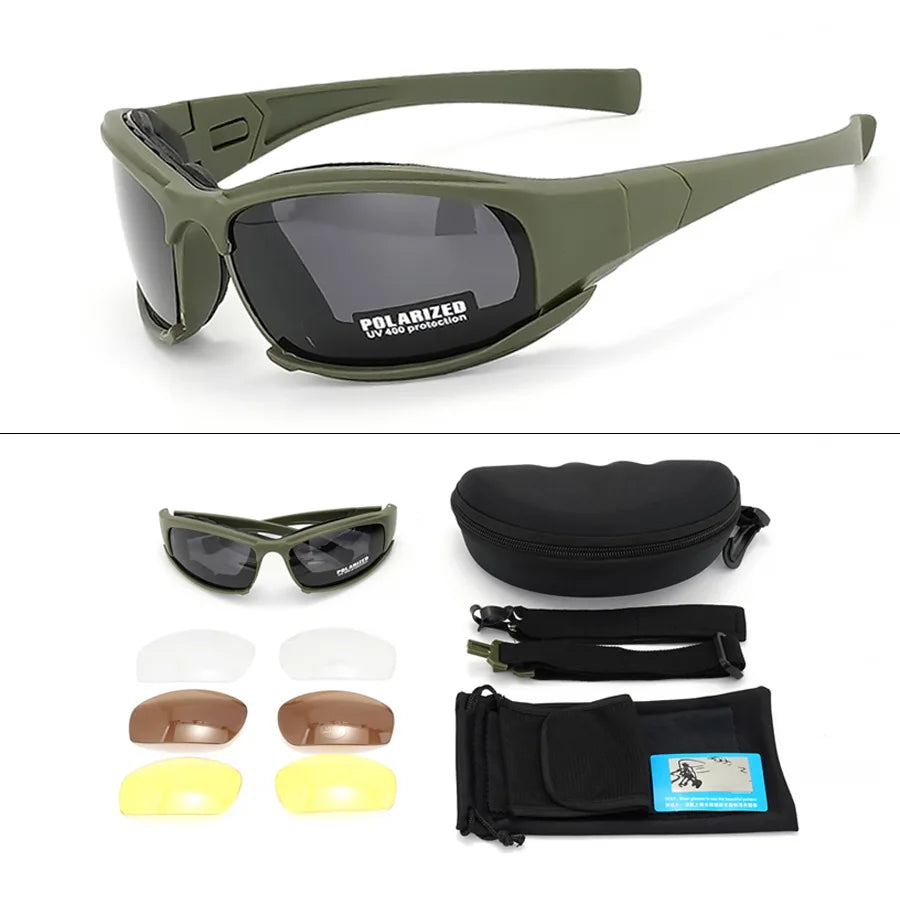 Gafas Tácticas Militares con Kit de 4 Lentes Polarizadas
